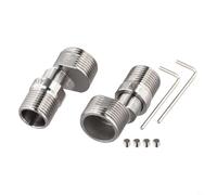 Lot de 2 adaptateurs d'angle télescopiques réglables à 360 degrés avec vis excentrique pour plomberie de salle de bain Finition argentée 40-80 mm (court)