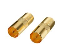 Lot de 2 adaptateurs d'antenne plaqués or - 1 prises F vers fiche d'antenne IEC et 1 prises F vers prise d'antenne IEC - Kit d'adaptateurs de qualité supérieure pour antenne coaxiale