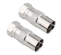 Lot de 2 adaptateurs d'antenne satellite vers SAT Fiche F vers prise IEC femelle Coupleur coaxial Câble satellite Plaqué or