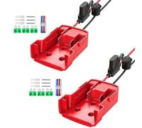 Lot de 2 adaptateurs de batteries au lithium 18 V à courant élevé - Câble de calibre 12 pour batterie 18 V - Adaptateur de roue électrique avec fusibles