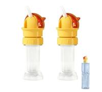 Lot de 2 adaptateurs de bec de bouteille d'eau avec paille - En silicone - Avec paille - Bouchon de bouteille d'eau pour enfants - Rouge