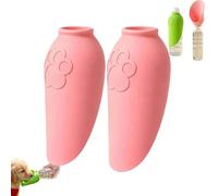 Lot de 2 adaptateurs de Bouteille d’Eau en Silicone pour Chien, Bouchon Distributeur Pliable étanche pour Animaux, Abreuvoir Portable extérieur pour Chiens et Chats (Pink)