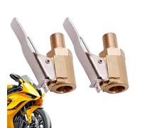 Lot de 2 adaptateurs de buse de gonflage robustes pour pneu | Mandrin pneumatique en laiton pour camion, SUV, moto, vélo, remorque, camping-car, voiture
