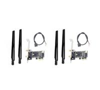 Lot de 2 adaptateurs de carte réseau PCIE sans M2 NGFF Bluetooth convertisseur pour bureau Wi-Fi 8260 8265NGW AX200 9260 7265