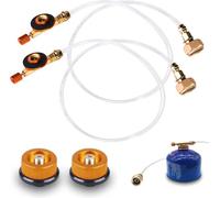 Lot de 2 adaptateurs de cartouches de gaz, adaptateur de cuisinière à gaz de camping, adaptateur de recharge de propane