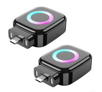 Lot de 2 adaptateurs de charge rapide avec logique d'éjection automatique jusqu'à 100 % de charge et interface en silicone antidérapante Noir