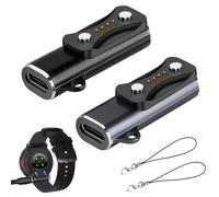 Lot de 2 adaptateurs de charge USB-C pour montre connectée Polar Vantage M3, Polar Pacer, Pacer Pro, Ignite 3, Vantage V3 & Grit X2 Pro, chargeur magnétique portable, noir et gris