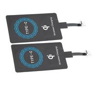 Lot de 2 adaptateurs de chargeur sans fil de type C Qi Standard Récepteur de charge portable auto-adhésif en silicone pratique pour téléphone portable