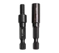 Lot de 2 adaptateurs de ouille pour vis suspendues et inserts filetés M6/M8/M10, tige hexagonale de 1/4", en acier Cr-Mo, pour projets de bois, 2 pièces (M6)