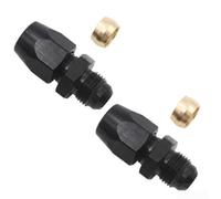 Lot de 2 adaptateurs de compression 6AN mâle vers câble rigide pour tuyau de carburant de 5/16 et 3/8", noir (MG17-AN6-3/8)