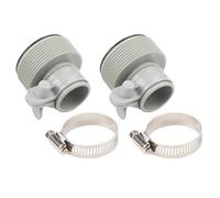 Lot de 2 adaptateurs de conversion de tuyau de 31,5 à 38,1 cm pour équipement de piscine hors sol Intex 38 mm raccord en plastique blanc pièce de rechange modèle 25009 pour l'été