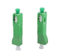 Lot de 2 adaptateurs de coupleur de fibre optique pour SC, LC/APC - Boîtier en plastique monomode, perte d'insertion ≤ 0,2 dB, perte de retour 50+ dB, vert