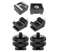 Lot de 2 adaptateurs de de flash vers filetage 6,35 mm avec 4 adaptateurs de griffe pour appareil photo