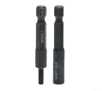 Lot de 2 adaptateurs de douille à tige hexagonale de 6,35 mm pour écrous ou boulons de suspension 4 mm x 0,7/M5 x 0,8, acier au chrome vanadium, noir (4 mm)