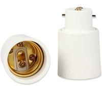Lot de 2 adaptateurs de douille B22 vers E27 - Convertit les culots d'ampoules Baillonette en vis.