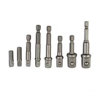 Lot de 2 adaptateurs de douille hexagonales 1/4" pour perceuse à percussion, verrouillage à billes, changement rapide, argent, 2 pièces (8 pièces)