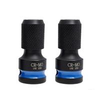 Lot de 2 adaptateurs de douille pour porte-embouts à impact avec entrée carrée de 1,27 cm et sortie hexagonale de 6,35 mm pour une utilisation polyvalente (1/2)