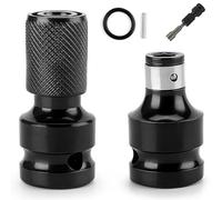 Lot de 2 Adaptateurs de Douille, Wefaly 1/2 à 1/4" Adaptateur à Clique Adaptateur Douille Embout Cle a Choc pour Clé à Cliquet à Impact et Douill e de Porte-Embout de Tournevis (Noir)