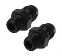 Lot de 2 adaptateurs de filetage AN6 mâle vers NPT avec finition noire, conçus pour les configurations hydrauliques et automobiles pour un débit fluide