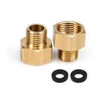 Lot de 2 adaptateurs de gaz GPL 3/8" IG vers 1/4" AG gauche - Raccord de tuyau de gaz en laiton - Adaptateur de gaz 3/8 vers 1/4 pour réchaud de camping - Adaptateur LPG robuste en laiton