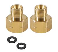 Lot de 2 adaptateurs de gaz GPL en laiton 3/8" IG x 1/4" AG lks, raccord de tuyau de gaz IG 3/8" x AG 1/4" gauche, réducteur en laiton 3/8" filetage intérieur x filetage extérieur 1/4" gauche