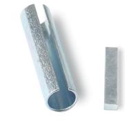 Lot de 2 adaptateurs de manchon d'arbre de manivelle en alliage d'aluminium, bague réductrice pour poulie de moteur à gaz et boîte de vitesses, argent avec clé