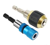 Lot de 2 adaptateurs de mandrin à tige hexagonale de 60 mm à changement rapide pour une utilisation avec des mandrins de perceuse électrique supportant un diamètre supérieur à 6 à 3 mm