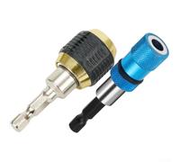 Lot de 2 adaptateurs de mandrin de perceuse à tige hexagonale de 60 mm à changement rapide pour mandrins sans clé 0,25 connecteur d'attelage automatique avec ressort haute efficacité Ca