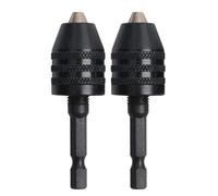 Lot de 2 adaptateurs de mandrin sans clé pour perceuse électrique, porte-foret de 0,3 à 6,5 mm avec tige hexagonale de 6,3 mm, outil de conversion de pilote à changement rapide B