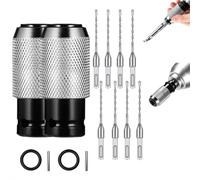 Lot de 2 adaptateurs de marteau rotatif avec forets à percussion, convertisseur marteau électrique vers perceuse, convertisseur à libération rapide pour perceuses, clé avec adaptateur et 4 embouts