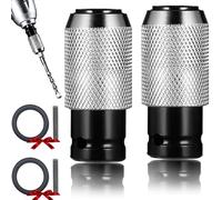 Lot de 2 adaptateurs de marteau rotatif avec jeu d'embouts de forage à impact, marteau électrique vers convertisseur de forage, adaptateur à dégagement rapide pour matériau solide (inclus 4 tailles)