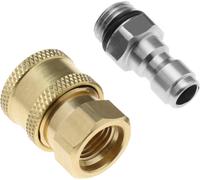 Lot de 2 adaptateurs de nettoyeur haute pression 6,35 mm vers raccords filetés M14 en laiton Kit de déconnexion rapide pour lance de pulvérisation,tuyau et pompe