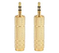 Lot de 2 adaptateurs de prise jack 6,5 mm femelle vers mâle 3,5 mm, convertisseurs audio, construction en alliage de zinc pour une meilleure connectivité du microphone, des casques DJ et du système