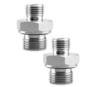 Lot de 2 adaptateurs de raccord de 14H à 18ED pour divers raccords de tuyaux métriques à filetage externe/britannique, connecteur de tuyau hydraulique, acier dur