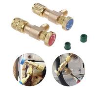 Lot de 2 adaptateurs de remplissage réfrigérant Valve de sécurité Coupleur rapide Climatiseur R410A R22