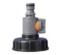 Lot de 2 adaptateurs de réservoir d'eau IBC S60 x 6 vers 3/4" avec 16 mm pour raccord rapide, raccord en plastique robuste pour tonneau d'eau de pluie et irrigation de jardin, filetage étanche contre