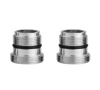 Lot de 2 adaptateurs de robinet à filetage mâle 0,5-M22 avec 2 anneaux pour robinets, compatibles avec tuyaux et pommeaux de douche