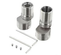 Lot de 2 adaptateurs de robinet de douche réglables rotatifs à 360 degrés avec joint étanche en acier inoxydable 304 résistant pour des solutions de plomberie efficaces (304-court télescopique)