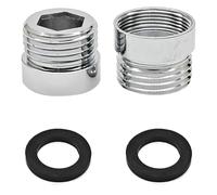 Lot de 2 adaptateurs de robinet d'évier de cuisine pour connecter un tuyau d'arrosage, un filtre à eau, un tuyau standard, adaptateur femelle de 20 mm vers adaptateur mâle G1/2" (20 mm)