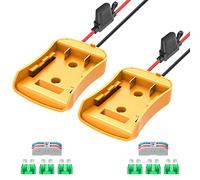 Lot de 2 adaptateurs de roue d'alimentation pour batterie Dewalt 20 V - Kit de convertisseur de batterie avec bornes de fusibles et de fils, fil 12 AWG, connecteur d'alimentation pour jouets de