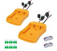 Lot de 2 adaptateurs de roue électrique pour batterie Dewalt 20 V/60 V avec fusible et interrupteur, adaptateur de batterie Dewalt avec 3 fusibles 30 A, fil 14 AWG, utilisation à faire soi-même pour