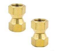 Lot de 2 adaptateurs de transition évasés en laiton pour conduite de carburant, huile, air, eau, pétrole, gaz naturel avec double support femelle de 35,6 cm et 3/8" (A)