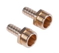 Lot de 2 adaptateurs de tuyau d'arrosage en laiton avec ardillon de 0,9 cm vers GHT mâle de 1,9 cm, raccords de tuyau robustes pour arrosage haute pression, connecteurs anti-fuite pour cour et