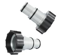 Lot de 2 adaptateurs de tuyau de piscine A avec collier pour pompes de raccordement filetées Intex, convertit les tuyaux de 3,8 et 3,2 cm, pièces de piscine Intex, adaptateur série A 25007