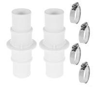 Lot de 2 adaptateurs de tuyau de piscine avec colliers de serrage pour tuyaux de 3,8 cm pour Intex pour Coleman Compatible Fuite pour raccords ABS étanches Pièces d'aspirateur de piscine