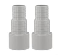 Lot de 2 adaptateurs de tuyau de pompe de piscine pour systèmes de 800 W, connecteur à douille de 50 mm compatible avec tuyaux intérieurs de 32 mm ou 38 mm, raccords en plastique ABS