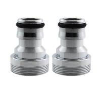 Lot de 2 adaptateurs de tuyau en acier inoxydable pour machine à laver, 24 mm OD 22 mm ID, pour robinet et lave-vaisselle, chromé