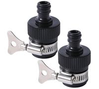 Lot de 2 adaptateurs de tuyau pour robinet OD de 14 à 24 mm - Connecteur de tuyau en caoutchouc étanche avec collier en acier pour jardinage, nettoyage de voiture, machine à laver et plus encore