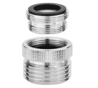 Lot de 2 adaptateurs de tuyau pratiques pour robinet avec aérateur, filetage 3/4", surface chromée, pratique pour les lavabos de cuisine et de salle de bain, robinet en cuivre vers raccords de tuyau