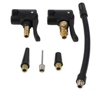 Lot de 2 adaptateurs de valve compacts avec tuyau de 16 cm pour gonfler efficacement les pneus de voitures, vélos et motos